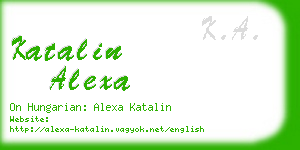 katalin alexa business card